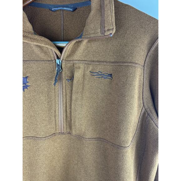 Sitka Gear Fortitude Pullover Sweatshirt Fleece Half Zip Rust Orange Men's Large - Picture 5 of 13
